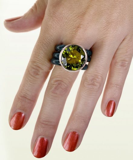 Alternative view of Ring Dakini gross mit Zirkonia Alpinit