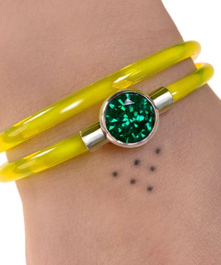Alternative view of Bracelet Dakini with zirconia emerald