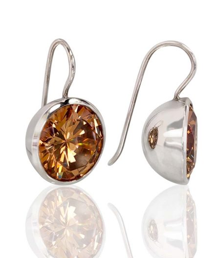 Alternative view of Ohrhänger Dakini gross Zirkonia Champagner