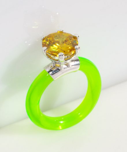 Ring Kishar XL mit Zirkonia Gelb