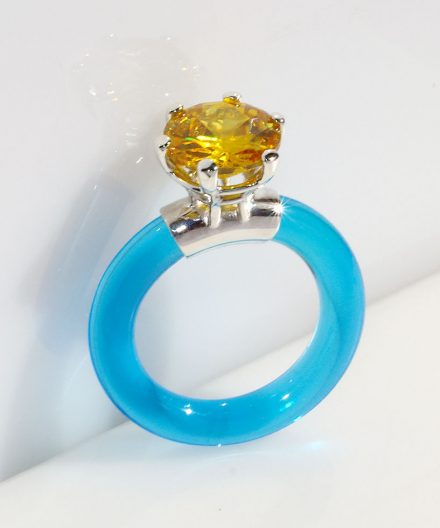 Alternative view of Ring Kishar XL mit Zirkonia Gelb