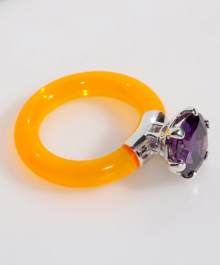 Alternative view of Ring Kishar XL mit Zirkonia Amethyst