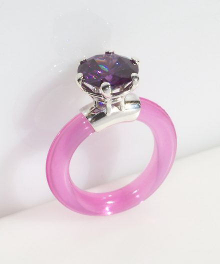 Ring Kishar XL mit Zirkonia Amethyst