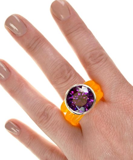 Alternative view of Ring Dakini gross mit Zirkonia Amethyst