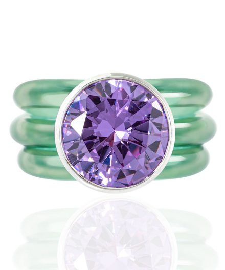 Alternative view of Ring Dakini gross mit Zirkonia Lavendel