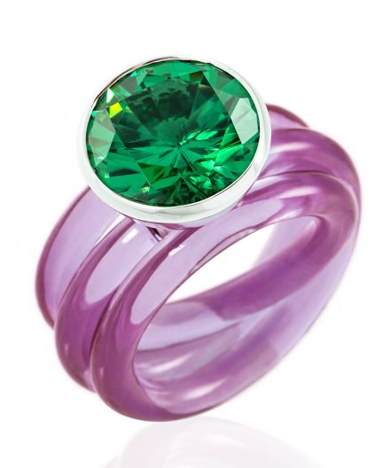 Ring Dakini gross mit Zirkonia Smaragd