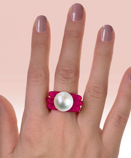 Alternative view of Ring Apollo Silber mit Südseeperle